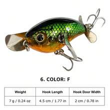 1pc 7g Water Cicada Floating Crawler Lure, Surface Ripple Floating Bass Fishing Hard Bait With Double Hooks, Strong Vibration Attracts Fish - Multicolor - View 9