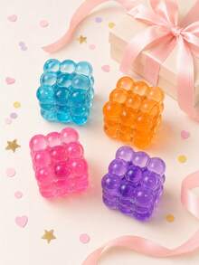 Colorful Bun-Shaped Squishy Toy Set, Bubble Cube And Glitter Money Bag Squeeze Toys, Soft Sensory Touch, Stress Relief Fidget Toys For Kids And Teens, Gift Bags, Party Prizes, School Rewards, Travel Play And Sharing - Multicolor - View 9