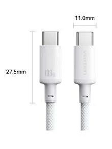 VENTION 1 pieza Cable de datos USB 2.0 C a C 5A, Modelo ABS PD100W, Color Morandi, Cable trenzado nano anti-suciedad, Chip E-Marker incorporado, Carga rápida sin sobrecalentamiento, Transferencia de datos 480Mbps, Compatible con cabezales de carga y productos con interfaz TypeC, 1m/1.5m/2m Adecuado para trabajo, estudio, ocio y otros escenarios de carga - Multicolor - Ver 11