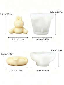 DIY Crystal Bear Candle Silicone Mold - Handmade Plaster & Aromatherapy Decor, Asymmetrical Shape Craft Tool - Candlestick Mold - View 11