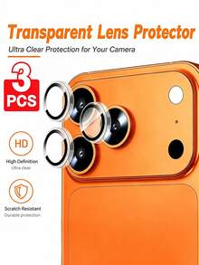 3pcs High Definition Camera Lens Protector Film, Compatible With IPhone 17 Pro Max/17 Pro/17/16 Pro Max/16 Plus/16/15 Pro Max/14/13/12/11, Crystal Clear Lens Cover, Ultra-Thin Protection, Scratch-Resistant, Wear-Resistant, Shock-Proof Design - Clear - View 18