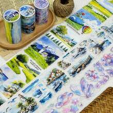 2m/捲 油畫 PET 貼紙裝飾海浪膠帶，適用於剪貼簿、雜誌、美學文具 - 磁帶 - 查看 1