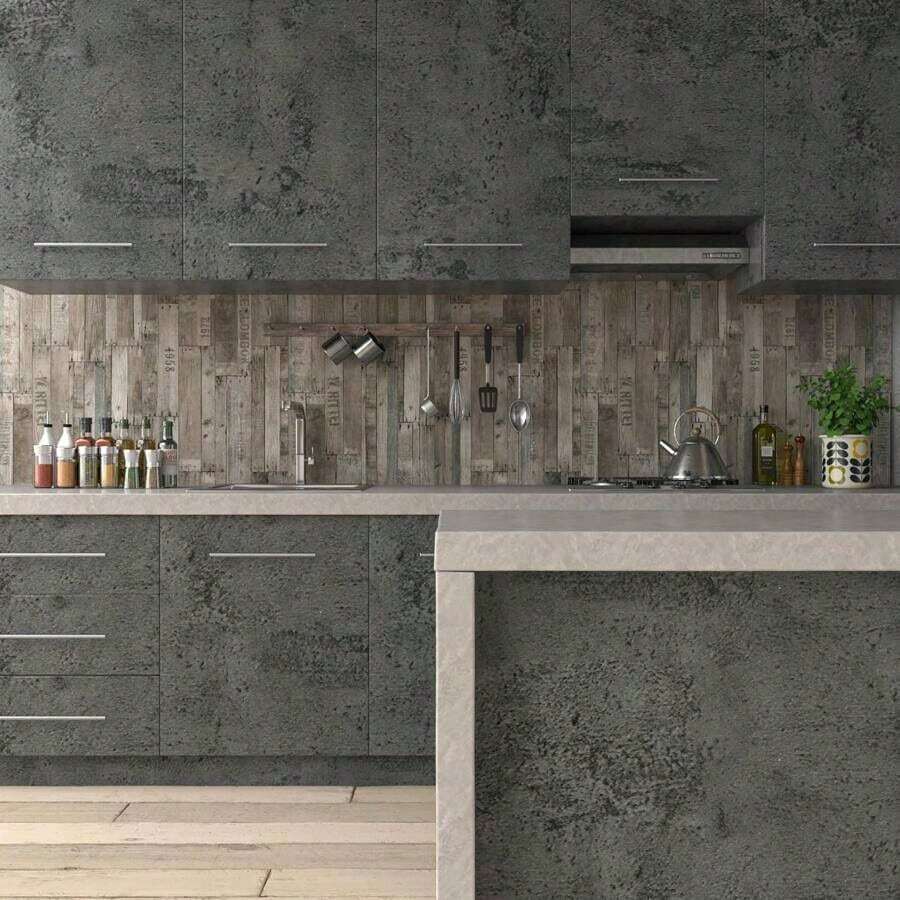 OUTANA 1pc/2pcs Thickened Home & Living Cement Texture Wallpaper, Home Decor, Matte PVC Surface, Waterproof, Easy To Clean, Removable Wall Decor Sticker, Suitable For Cabinets, Desks, Chairs, Room Background Wall Renovation, Home Decor Self-Adhesive Wallpaper, Decoration Sticker, Peel And Stick Wall Panel, Wallpaper, Spring Decor, Refresh Your Home, Rama Decorative Sticker, Birthday Graduation Gift - Multiple Styles - View 1