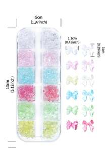 1 Box Jelly Transparent Bow Nail Art Decorations, Multiple Styles Bows Spring/Summer Nail Art Decor, Kawaii Nail Art Accessories, Y2K Romantic Gentle Minimalist Style Bows Nail Art Supplies Accessories, Suitable For DIY Women's Nail Salon Design Decoration Nail Charms - Multicolor - View 6