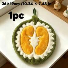 4/8pcs Creative Durian & Guava Shaped Hand Towels, High Absorbent Coral Fleece Hanging Towels, Suitable For Bathroom And Kitchen - Multicolor - View 9