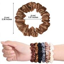 60pcs Thin Satin Silk Hair Scrunchies, Women's Silk Hair Accessories, Teen Hair Ties, Birthday Thanksgiving Christmas Gifts - Multicolor - View 4