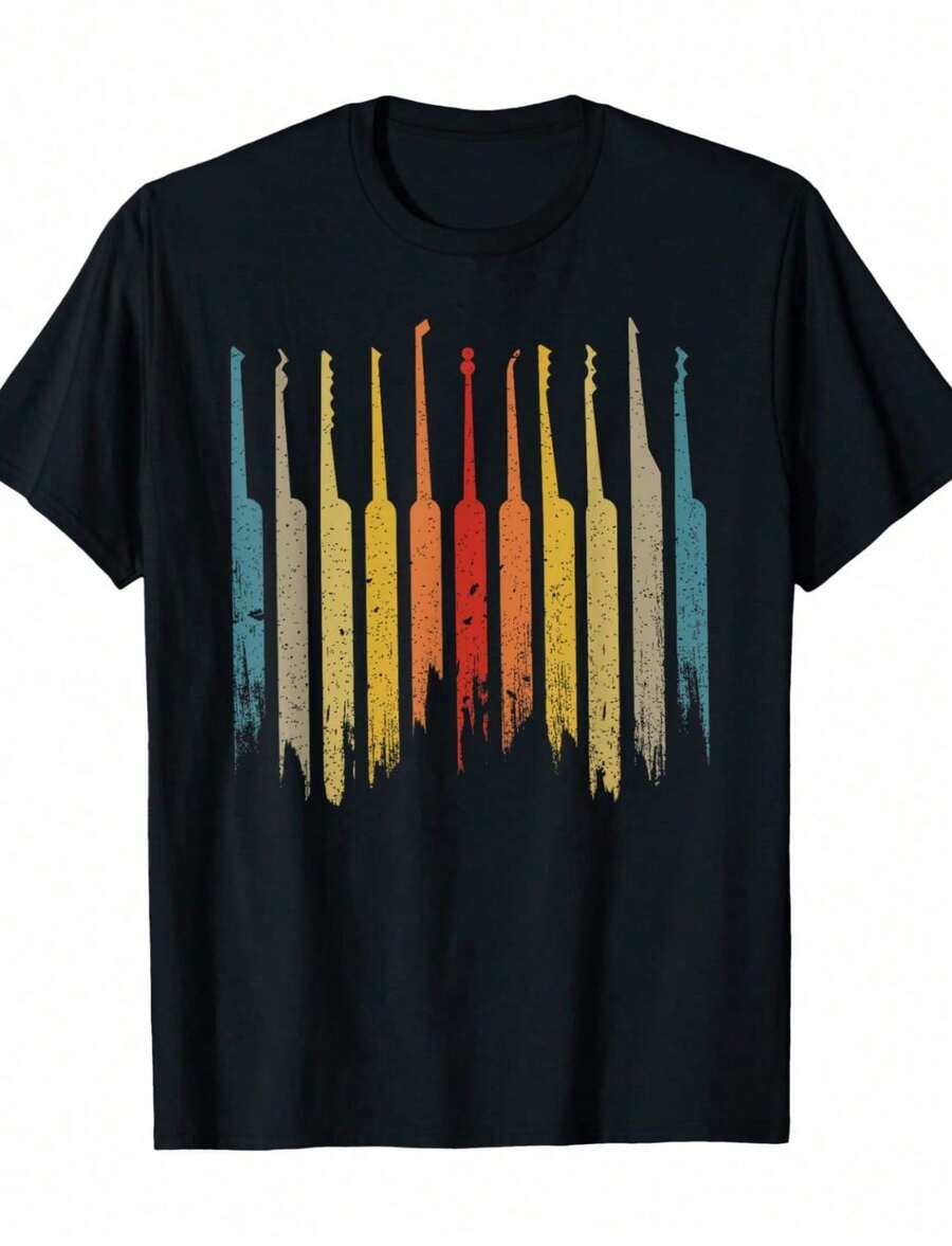 Vintage Lock-Picking Tools - Locksmith And Keymaker T Shirt - 黑色 - 查看 1