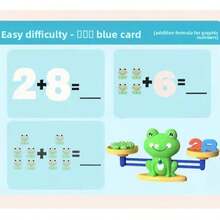 Cartoon Frog Balance Scale Math Enlightenment Toy, Multi-Level Learning Number Card Set, Toddler Arithmetic Addition And Subtraction Balance Scale, Hand-Eye Coordination And Weight Cognition Parent-Child Interactive Educational Desktop Game, Kindergarten Early Education Teaching Aid - Multicolor - View 9