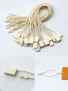 10/200/1000pcs Apricot Tag Rope Buckle Rings Hooks, Suitable For Clothing Tags, Retail Price Tags, Shoe Buckles, Luggage Tags Quick And Convenient Installation, DIY Handmade Creative - A - View 1