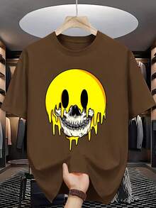 Summer Men'S Fashion Pattern Short-Sleeved T-Shirt Letter Pattern Printing - 黑色 - 查看 9