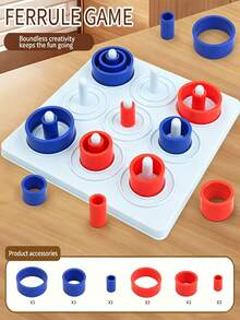 Children's Toy Ring-Toss Game - An Educational Toy For The Table - An Entertaining Tutoring Game. Enhances Logical Thinking Through Double-Person Tic-Tac-Toe. - Multicolor - View 9