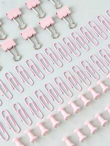 1 Set Multi-Function Paper Clips, Binder Clips, Push Pins, And Butterfly Clips Combination Set, Suitable For Office And Study Folders - Sets - View 6
