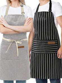 Adjustable Bib Apron, Waterproof & Oil-Resistant, Wear-Resistant, With Pockets, Soft Chef Apron, Unisex, Suitable For Home Cooking, Baking, Grilling, DIY Projects, Kitchen, Coffee Bar, Kitchen Essentials, Room Kitchen Decor, Wedding - Multicolor - View 5