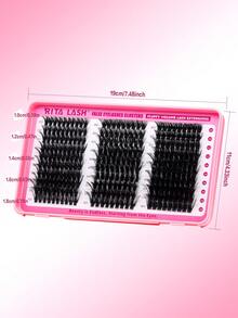 RITALASH 280pcs D Curl Individual False Cluster DIY Eyelashws Individual Lashes Mixed Tray Lash Clusters Extensions DIY Lashes At Home For Beginners - D - View 2