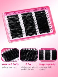 RITALASH 280pcs D Curl Individual False Cluster DIY Eyelashws Individual Lashes Mixed Tray Lash Clusters Extensions DIY Lashes At Home For Beginners - D - View 5
