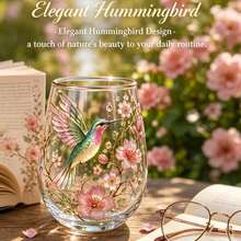 The 2026 "Garden Hummingbird" Chenyue Glass Tea Cup Features An Elegant Gold Rim And A 14-Ounce (Approx. 415 Ml) Capacity; Its Clear Body Makes It Perfect For Brewing Loose-Leaf Tea. This Cup Embodies The Artistic Beauty Of Nature. - Hummingbird - View 2