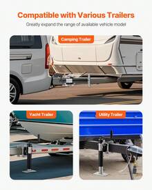 Trailer Jack, 907 Kg Dynamic Load Capacity, Trailer Jack With Bolts, 254 Mm Lifting Bracket With Handle For RV Trailers, Yacht Trailers, Utility Trailers - A - View 6