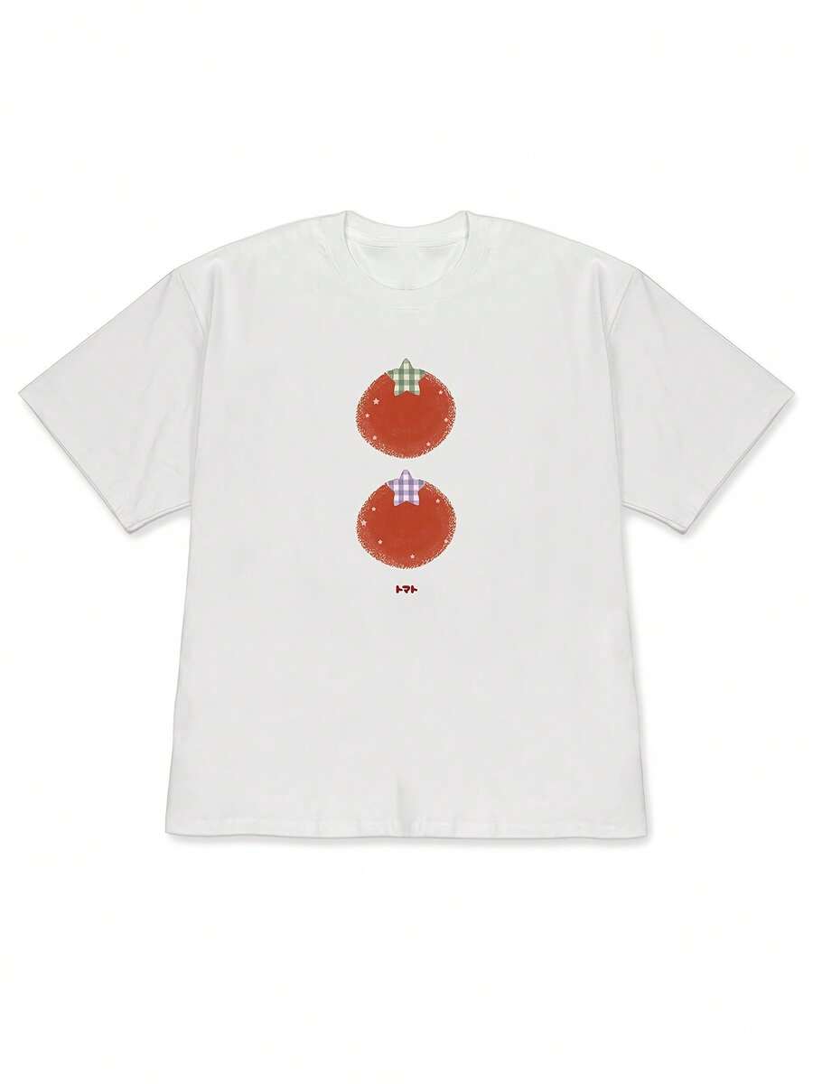 2026Spring And Summer Women's Off-Shoulder Two-Tone Pineapple Print Short-Sleeve Top T Korean-Style Soft Fabric Top - White1 - 查看 1