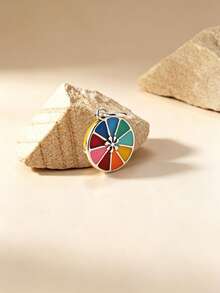 1pc Minimalist Unique 925 Sterling Silver Enamel Colorful Lemon Twist Pendant, Enamel Frosted Donut Pendant, Multiple Sizes Available, Bohemian Style High-End Luxury DIY Necklace Women's Premium Gift Design - Enamel Colorful Lemon Twist Charm - View 4