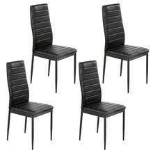 Dining Table And Chairs Set 4, Extendable Table With 4 Faux Leather Chairs For Dining Room, Kitchen,4-6 Seater Room Set - Gray Table + 4 Black PU Chairs - View 12