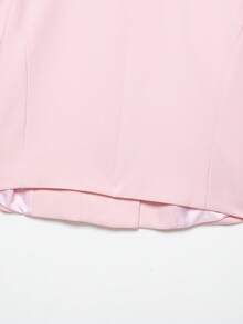 DEEKA Blazer Pendek Wanita Gaya Eropa dan Amerika Minimalis Serbaguna Musim Semi/Panas Model Crop Warna Pink - Berwarna merah muda - View 11