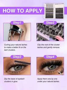 Asiteo 646pcs D-Curl Large Capacity False Eyelash Book, Lower Lashes + Pointed Lashes + 40D + 60D + 80D + 100D Lashes, Suitable For Daily Style Eye Makeup, Cluster Lashes, Lower Lashes, Bottom Eyelashes, Lashes With Pointed Tips And Bottoms, Pointed Lashes - D - View 8