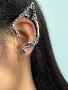 1 pièce Clip d'oreille de style Elfe Sombre Audacieux, Clip d'oreille Créatif Vintage Contour Halloween, Accessoire Halloween - 1 - Voir 2