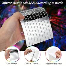 1458pcs Disco Ball Tiles, 4 X 4mm Self-Adhesive Mirror Mosaic Tiles, For Making Disco Mirror Tiles, Disco Ball, Art Collage, Vase, Cup, Photo Frame, Indoor And Outdoor Decoration - 1458 Pieces Of Mosaic Mirror Glass - View 10