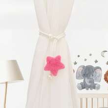 2pcs/Set Star Decor Curtain Tiebacks, Minimalist Faux Pearl Curtain Ropes, Sheer Curtain Tiebacks, Mosquito Net Storage Ropes - Multicolor - View 7