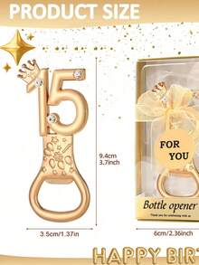 24pcs Gold 15 Inch Bottle Opener Set, Suitable For 15th Birthday Gift, Birthday Party Favor, Anniversary Gift, Wedding Souvenir And Guest Return Gift, Valentine's Day Gift, Kitchen And Bar Supplies, Party Favor - Simple Bottle Opener - View 4