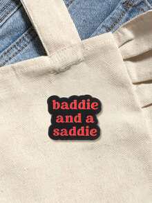 Baddie And A Saddie Black Red Cloud Enamel Pin Y2K Sassy Sad Girl Meme Lapel Brooch Women Alt Backpack Decor Gift - Multicolor - View 4
