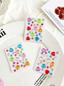 4/1pc Shiny Gem Stickers, Self-Adhesive Face Glitter Accessories, Ideal For Music Festivals, DIY Crafts And Concert Makeup. Easy To Apply, They Can Be Attached To Your Face, Body And Nails, Perfect For Party Stage Makeup Looks. - View 7