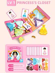 Magnetic Dress-Up Puzzle Toy, Educational Fun Game For Kids, Character Role Play Face Swap Transportation Princess Dress-Up Scene, Magnetic Dress-Up Puzzle Toy, Educational Fun Game For Kids, Character Profession Transportation Princess Dress-Up Scene, Travel-Friendly, Suitable For 3-6 Years Old Boys And Girls Christmas Gift, Halloween Gift, Holiday Gift - Multicolor - View 9