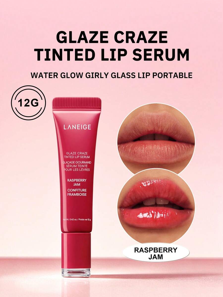 Laneige Glaze Craze 有色唇部精華液 覆盆莓果醬色 12g/淨重 0.42 Oz. - Serum RASPBERRY JAM - 查看 1
