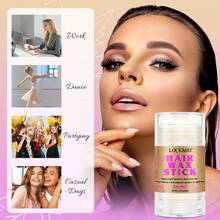 lockmio Barra de cera para peinar el cabello natural y suave, cera sólida para domar el cabello encrespado, fijación fuerte y duradera sin rigidez, bálsamo de cera para el cabello portátil para viajes, incluye 3 peines y pinzas de cocodrilo - L-40wax-16wax-3comb-2clip-5pcs - Ver 3