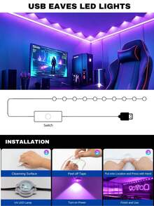 ONELEDWANGRX Tira de luz negra IP65 impermeable para interiores/exteriores de Halloween con interruptor, cadena de luz negra LED UV 9-30M/29.5-98.4ft alimentada por USB, luz de lavado de pared ultravioleta, luz de fiesta de pintura corporal fluorescente de neón, luz de decoración de aula para pósteres fluorescentes - Blanco - Ver 6