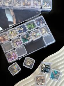 10PCS/16PCS/31PCS Large Capacity Nail Art Accessories Rhinestone Storage Box, Detachable Single Compartment Jewelry Accessories Storage Display Box, Multi-Grid Visible Nail Art Rhinestone Decoration Storage Display Box - Clear - View 3