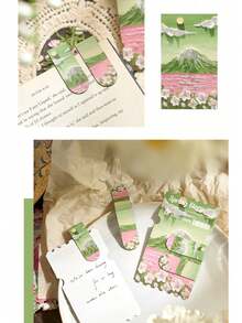 1pc Travel Fantasy Color Oil-Resistant Magnetic Bookmark, Cute Art Page Marker, Suitable For Reading Annotation And Back To School Season - Multicolor - View 7