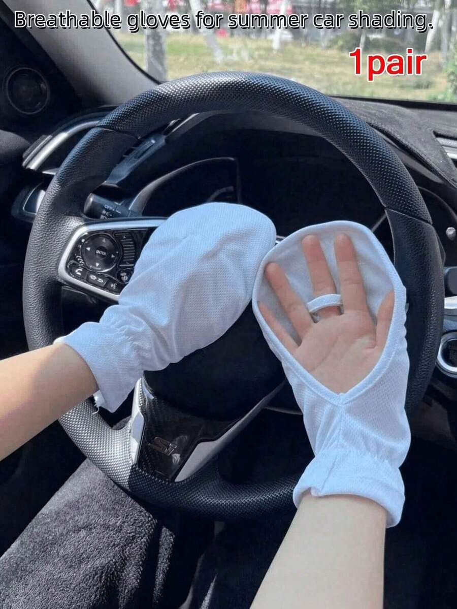 1 Pair Of Summer Cycling Short Gloves, Anti-UV, Anti-Slip, Breathable, Sun-Protective Fingerless Gloves For Driving - Multicolor - View 1
