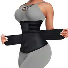 1PC Women's Adjustable Waist Support Belt, Double Compression Wrap With Hook & Loop Closure For Workout, Running, Yoga & Daily Wear - 1 Piece (black) - View 6