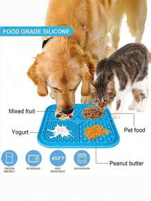 1pc Dog Licking Mat, Slow Feeder Mat, Sauce Licking Mat, Suction Cup Slow Feeder Mat, Silicone Slow Feeder Mat, Pet Dog Licking Mat, Halloween, Christmas - Multicolor - View 4