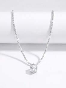 1pc Sparkling Rhinestone Minimalist Design Starry Zirconia Necklace, Suitable For Daily Wear, Date, Party, Concert, Halloween, Valentine's Day, Sweet Cool Punk Style Girl/Women Jewelry - Multicolor - View 1