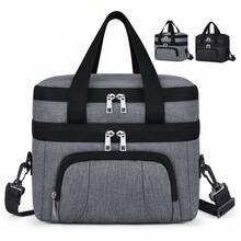NEWHEY 10L 保溫便當袋 中性款 涼感野餐保冷袋 防漏 適用於工作、辦公室、露營、登山、學校、大學，黑色 - 彩色 - 查看 2