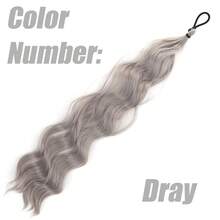 24'' Long Rubber Hair Loop Self Winding Hair Bundle High Temperature Fiber Synthetic Wig Ponytail Buns - Multicolor - View 8