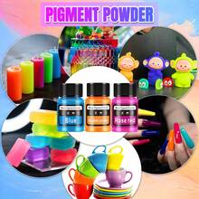 Dofuny 12 Colors Neon Fluorescent Powder For Epoxy Resin Coloring For Jewelry Making Gel Polish,Soap,Candle Powder DIY Handmade Soap Set Powder - A - View 5
