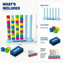 2 Packs Color Stack Challenge Game - Stacking Board Game Set With 2-4 Players Kids & Adults, High-Energy Tabletop Speed Matching Battle For Large Families, Classroom & Parties, Ideal Gift Boy & Girl - Multicolor - View 7