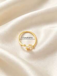 1 buah Cincin Terbuka Bintang Lima Bersudut Lucu dan Modis, Cincin 3D Unik dan Istimewa, Cocok untuk Pemakaian Sehari-hari, Aksesori Perhiasan, Hadiah Festival Musik, Hadiah Ulang Tahun untuk Teman - Yellow Gold - View 3