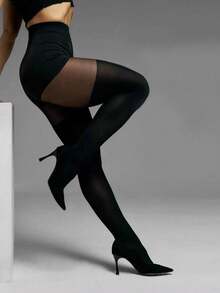 1 Pair Plus Size Faux Over-The-Knee Tights, Sexy Elegant Cute Style, Daily Date Wear, Spring/Autumn - Multicolor - View 6