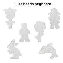 6 Stücke Set Fuse Beads Boards 5mm Fuse Beads Herstellungs-Steckbretter Fuse & Perler Beads, Perlenzubehör, Perlen & Schmuckherstellung Sonnenblume Prunkwinde Hase Delfin Kreative Schmuckherstellungs-Zubehör zum Herstellen von Cartoons Bügelperlen Vorlagen - transparent - Übersicht 1
