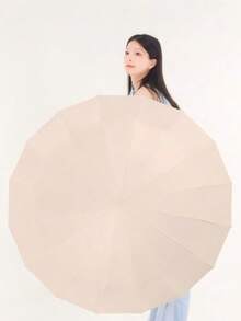Fully Automatic Extra Large Wind-Resistant Sun & Rain Dual-Use Business Umbrella Auto Open Close Folding Umbrella With Hook Handle, Portable Wind-Resistant Hangable Umbrella, Sun Rain Dual-Use Travel Umbrella For Outdoor Daily Use - Multicolor - View 3